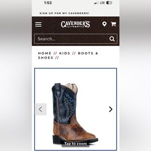 Kids Navy and Brown Cowboy Boots